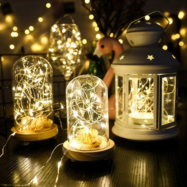 LED String lights Silver Wire Christmas Garlands