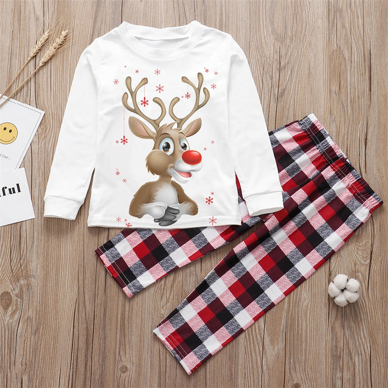 Winter 2021 Cotton Family Matching Christmas Pajamas New Year Mother Daughter Clothing Set Mom Daddy Baby Girl Boy Family Look