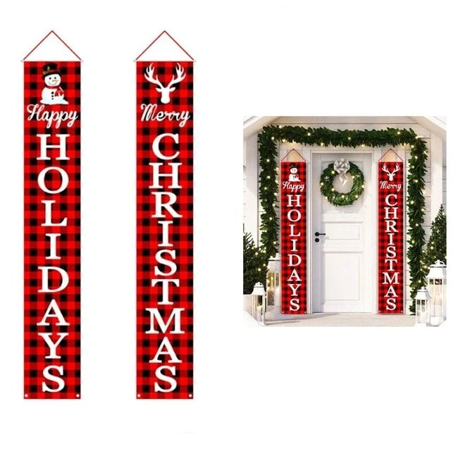 Christmas Porch Sign Decorative Door Banner
