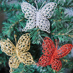 Christmas Colorful Butterfly Tree Ornaments (6pcs)