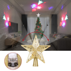 Christmas Tree Topper with Snowflakes Projection