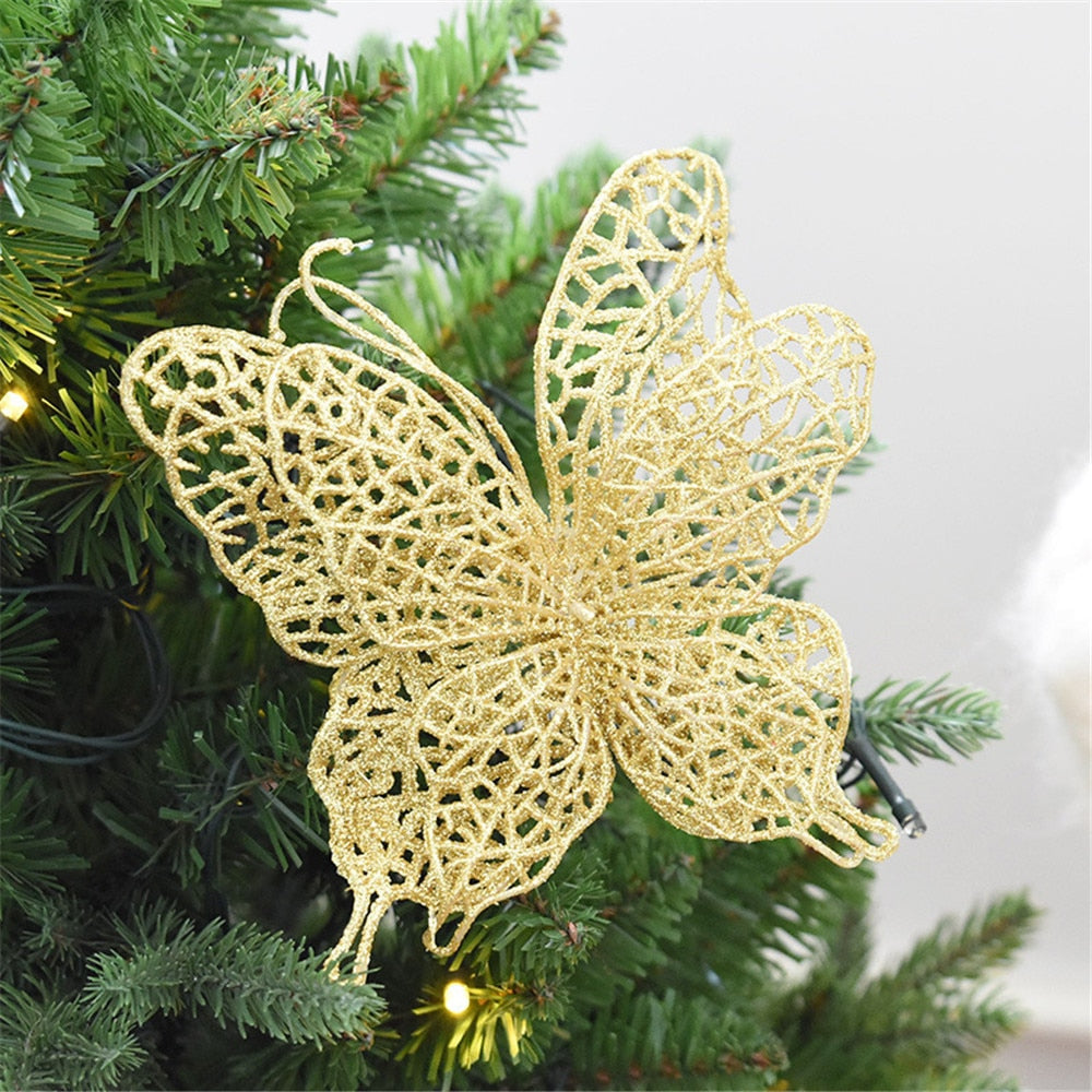 Christmas Colorful Butterfly Tree Ornaments (6pcs)