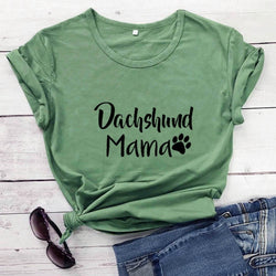 Dachshund Mama Printed Women's Cotton T-Shirt