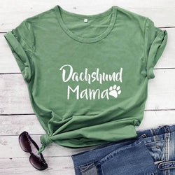 Dachshund Mama Printed Women's Cotton T-Shirt