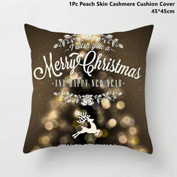 Gold Black Snowflake Cushion Cover For Merry Christmas