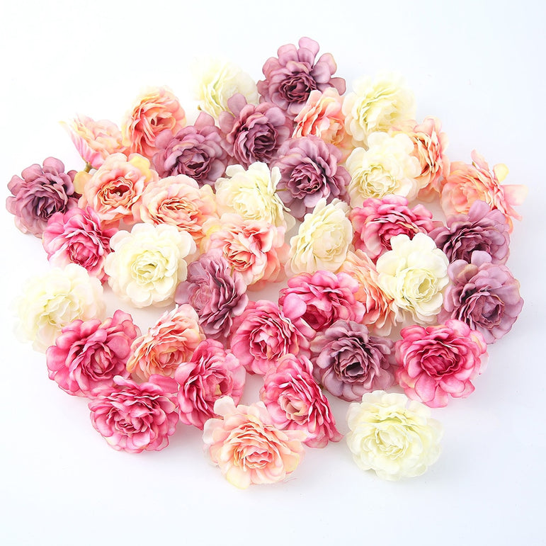 Silk Rose Head For Wedding Christmas Flower