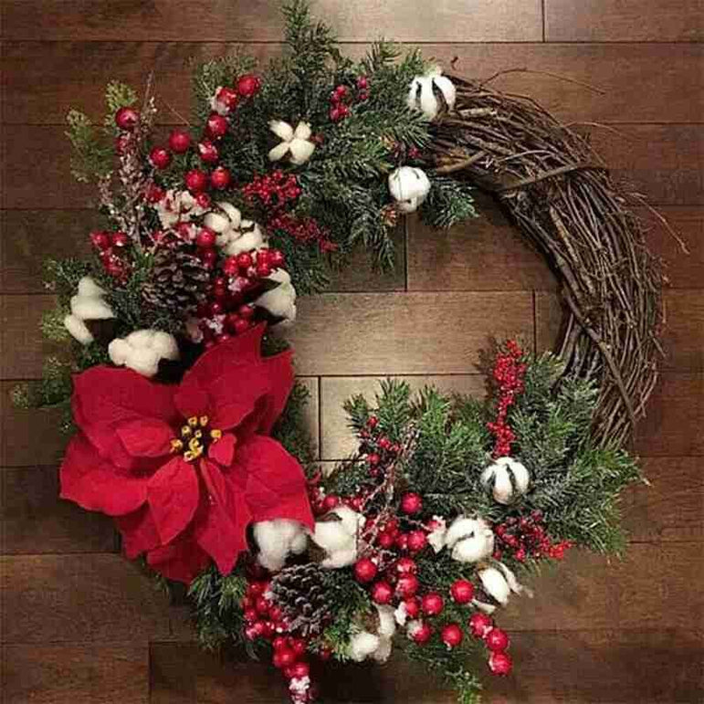 Wreath Rattan Garland Hoop For Christmas