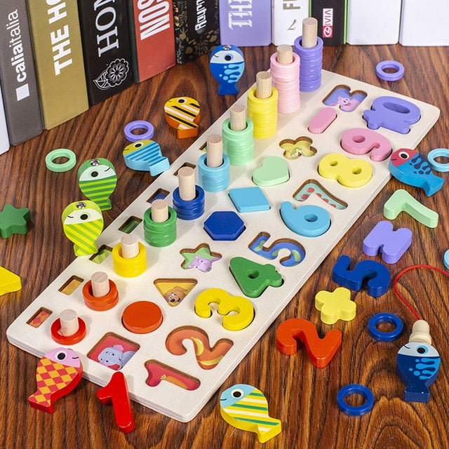 XIHATOY Busy Board Wooden Montessori Educational Toys For Children Color Match Shape Early Learning Infant Toy Christmas Gift