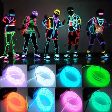 Glow EL Wire Cable LED Neon Christmas Dance Party