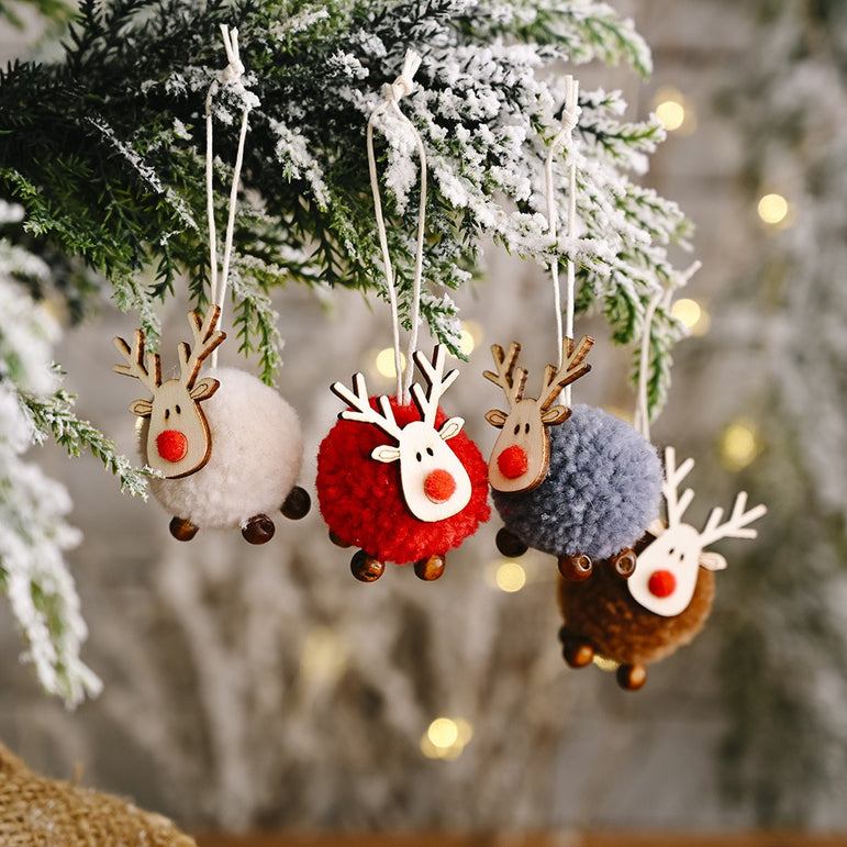 Wooden Elk Christmas Tree Decorations