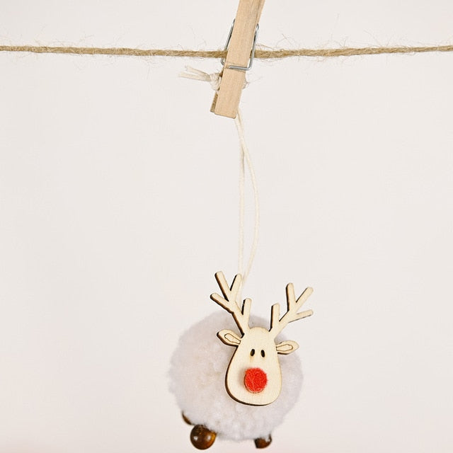 Wooden Elk Christmas Tree Decorations