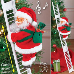 Christmas Electric and Musical Ladder Climbing Santa Hanging Decoration