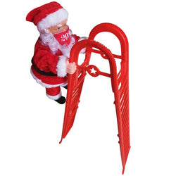 Christmas Electric and Musical Ladder Climbing Santa Hanging Decoration