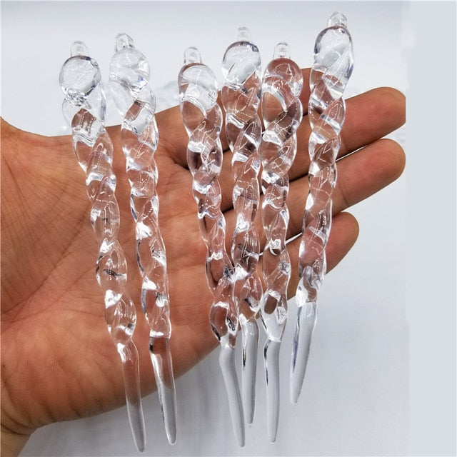 Ice Icicle Ornament for Christmas Tree Decoration (4 pcs)