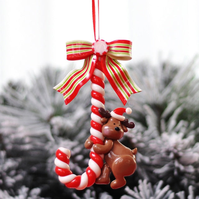 Snowman Candy Cane Christmas Tree Ornaments