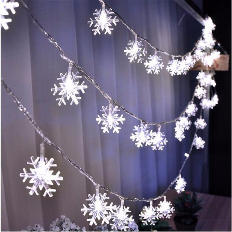 Star Snowflake Outdoor LED String Lights