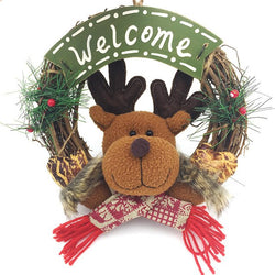 Christmas Garland Santa Claus Elk Snowman Wreath (27 cm)