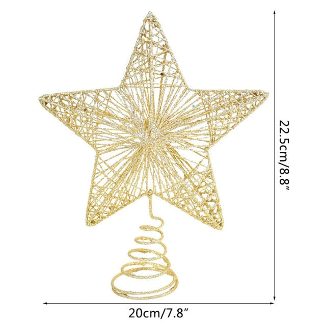 Gold Glitter Christmas Tree Top Iron Star