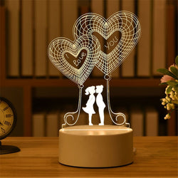 Romantic Love 3D Lamp Heart-shaped
